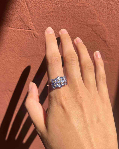 Bague rivière Tanzanite  &quot;Cassandra&quot;
