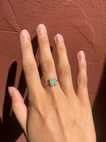 Bague Marguerite Émeraude et Diamants Art Déco &quot;Katie&quot;