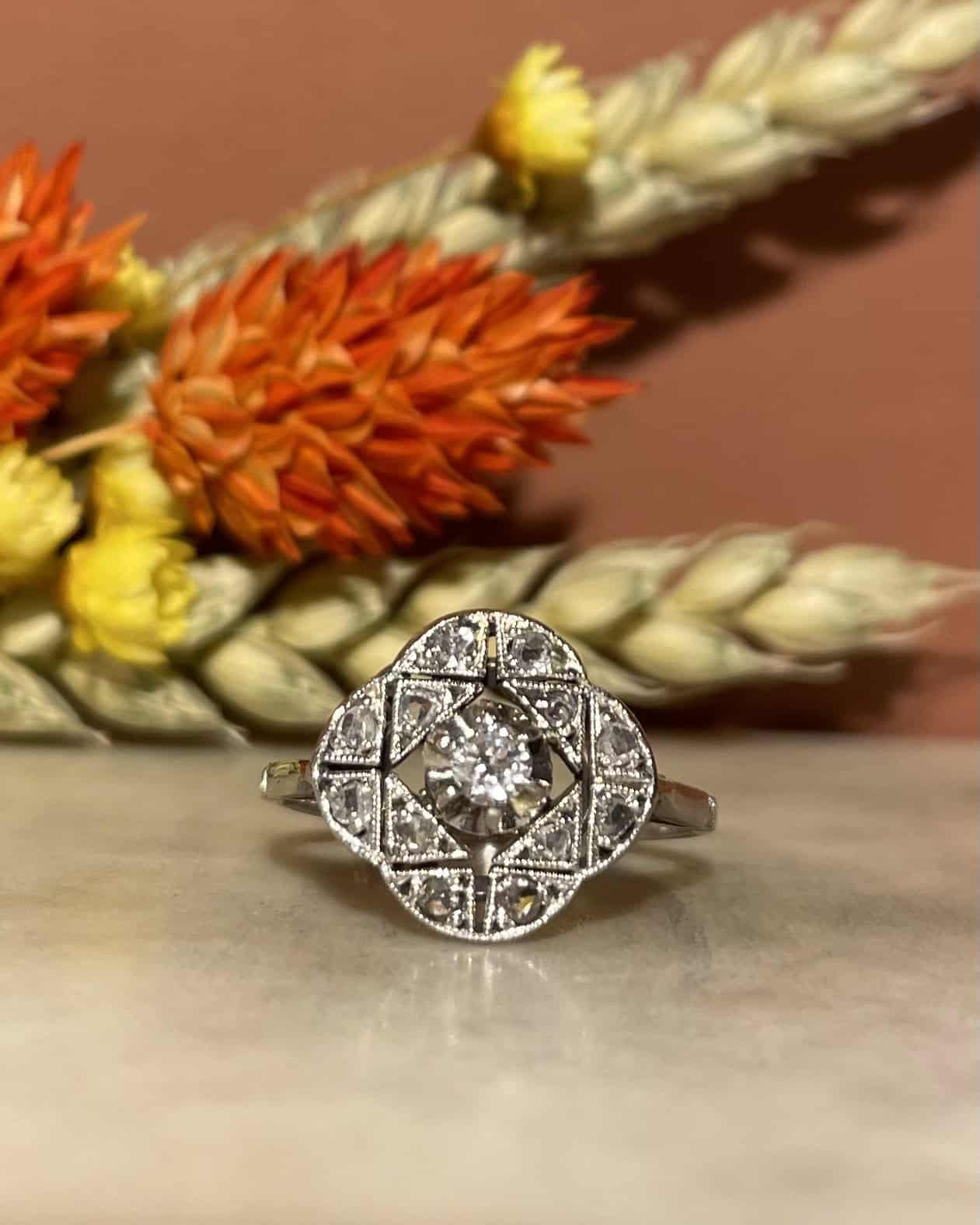 Bague Art-déco 13 Diamants "Carole"