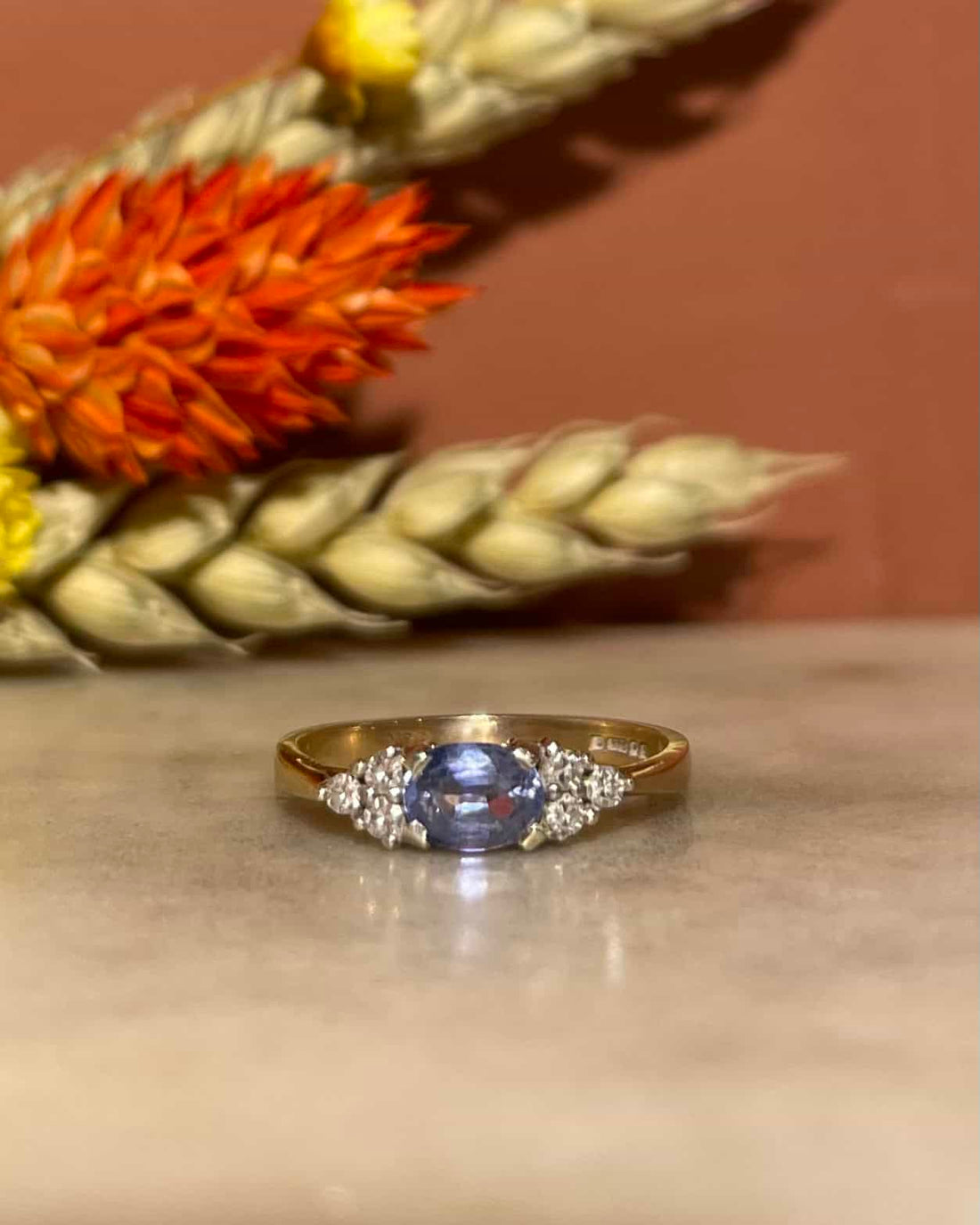 Bague Trilogie Saphir &amp; Diamants &quot;Gaelle&quot;