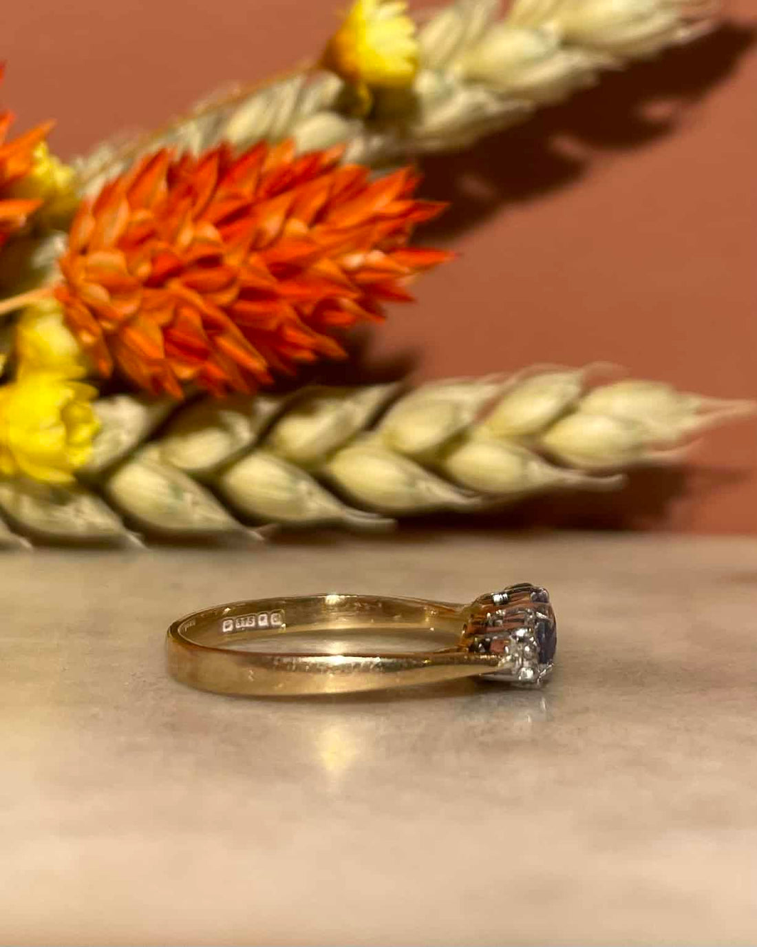 Bague Trilogie Saphir &amp; Diamants &quot;Gaelle&quot;