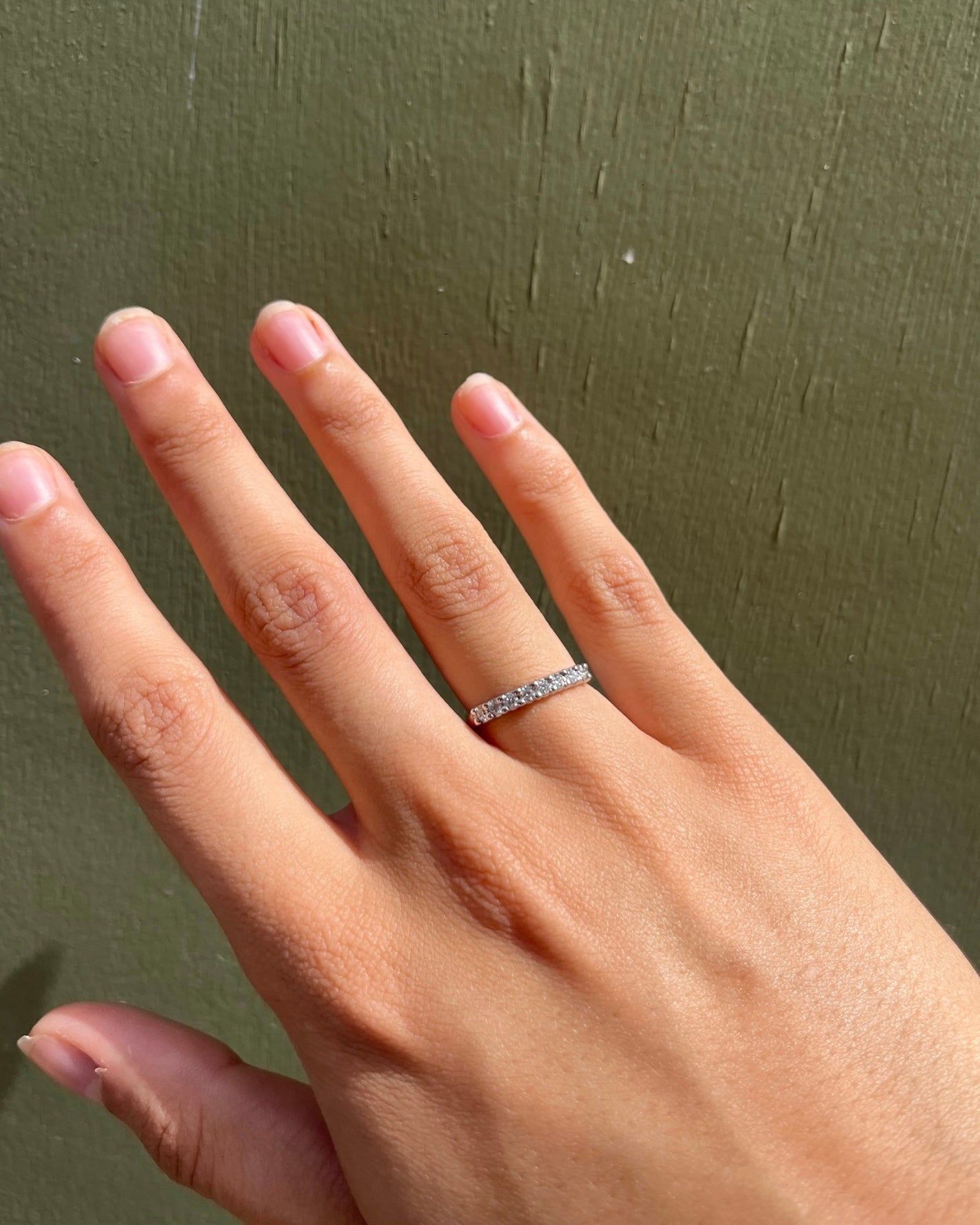 Half American diamond wedding band "Gold"