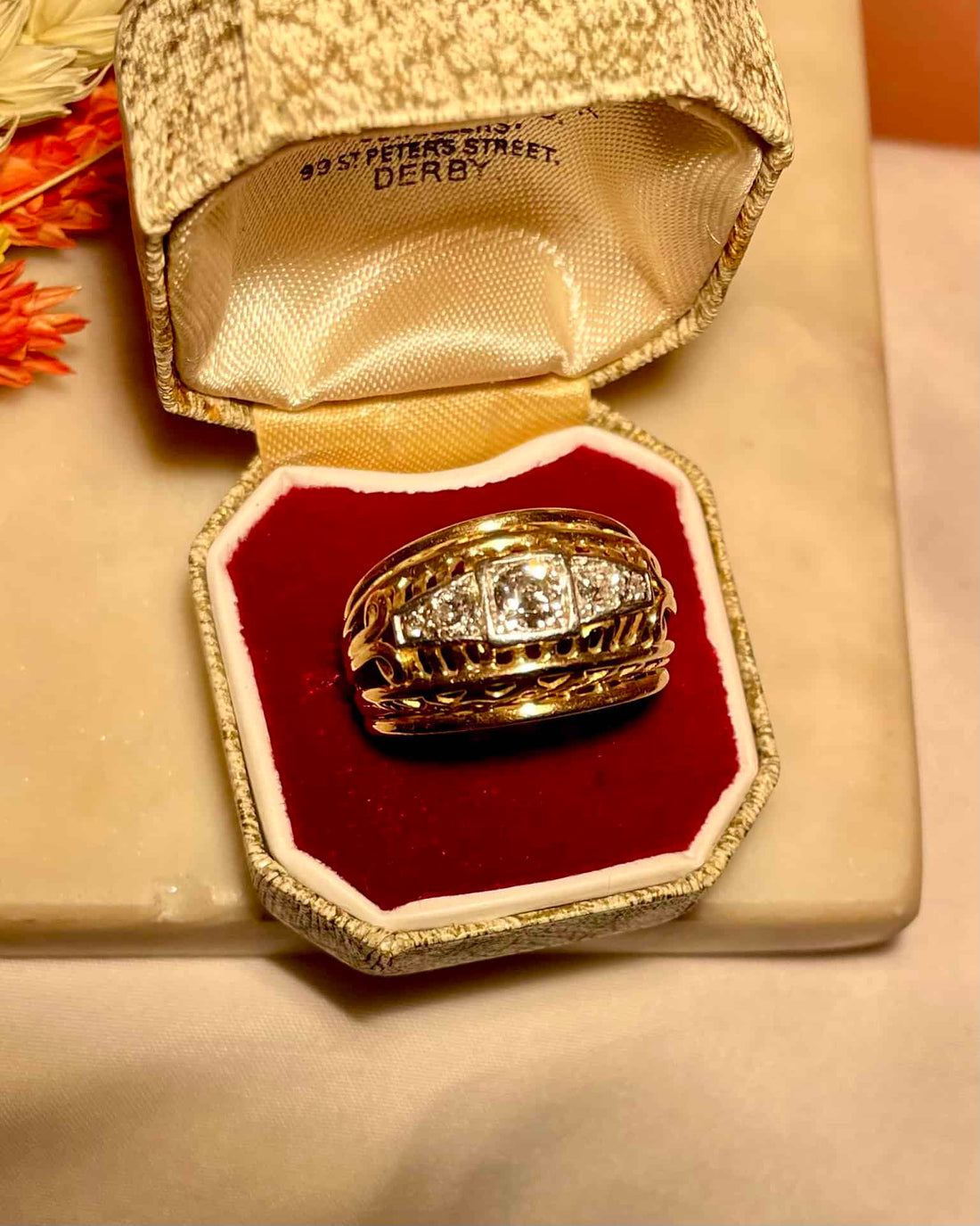 Bague Tank  Or 7g Diamants 0.54 carat &quot;Gigi&quot;