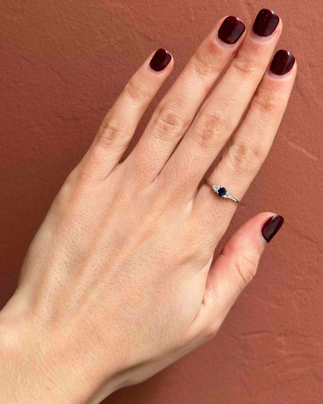 Bague trilogie saphir et diamant &quot;Ludivine&quot;