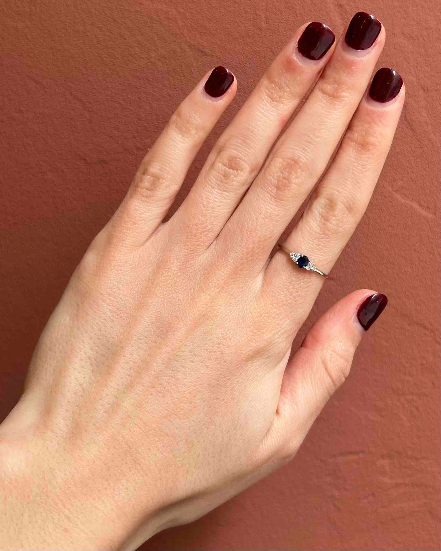 Bague trilogie saphir et diamant &quot;Ludivine&quot;