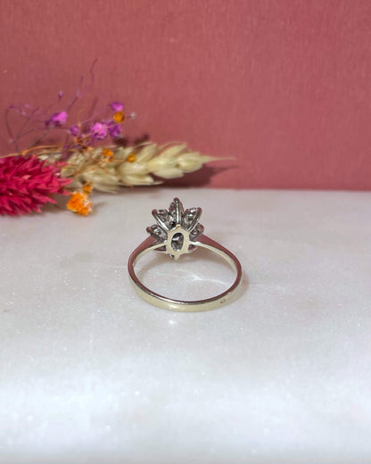 Bague Marguerite Saphir 0.55 Carat &amp; Diamants &quot;Rory&quot;