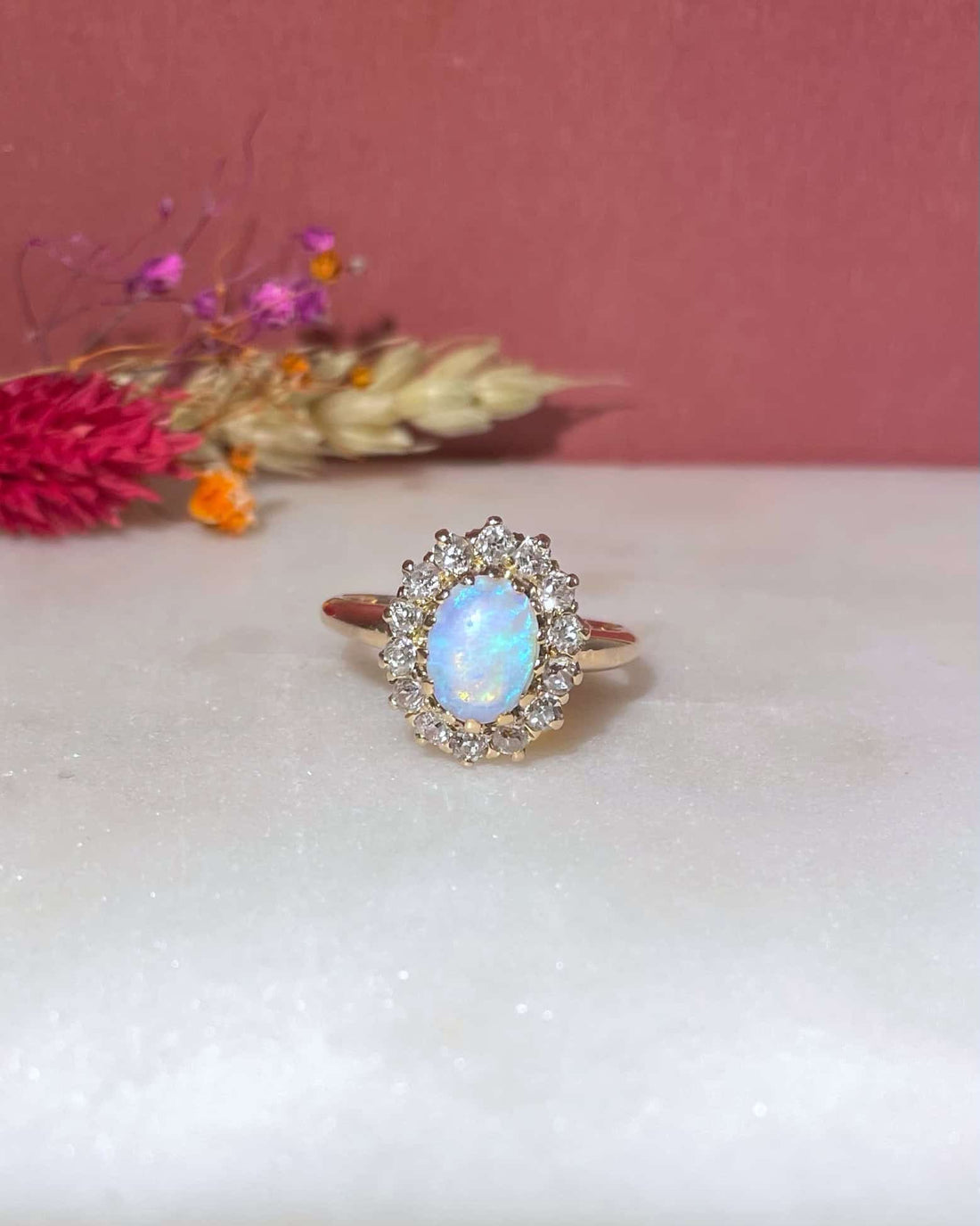 Marguerite Vintage Opale 1 Carat & Diamants "Kelya"