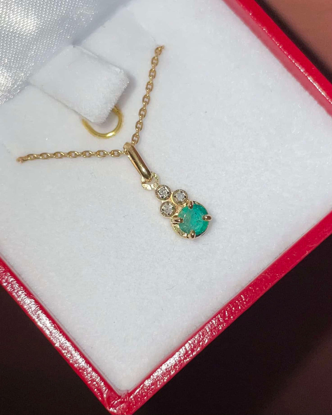 Pendentif Émeraude &amp; Diamants &quot;Aliéna&quot;