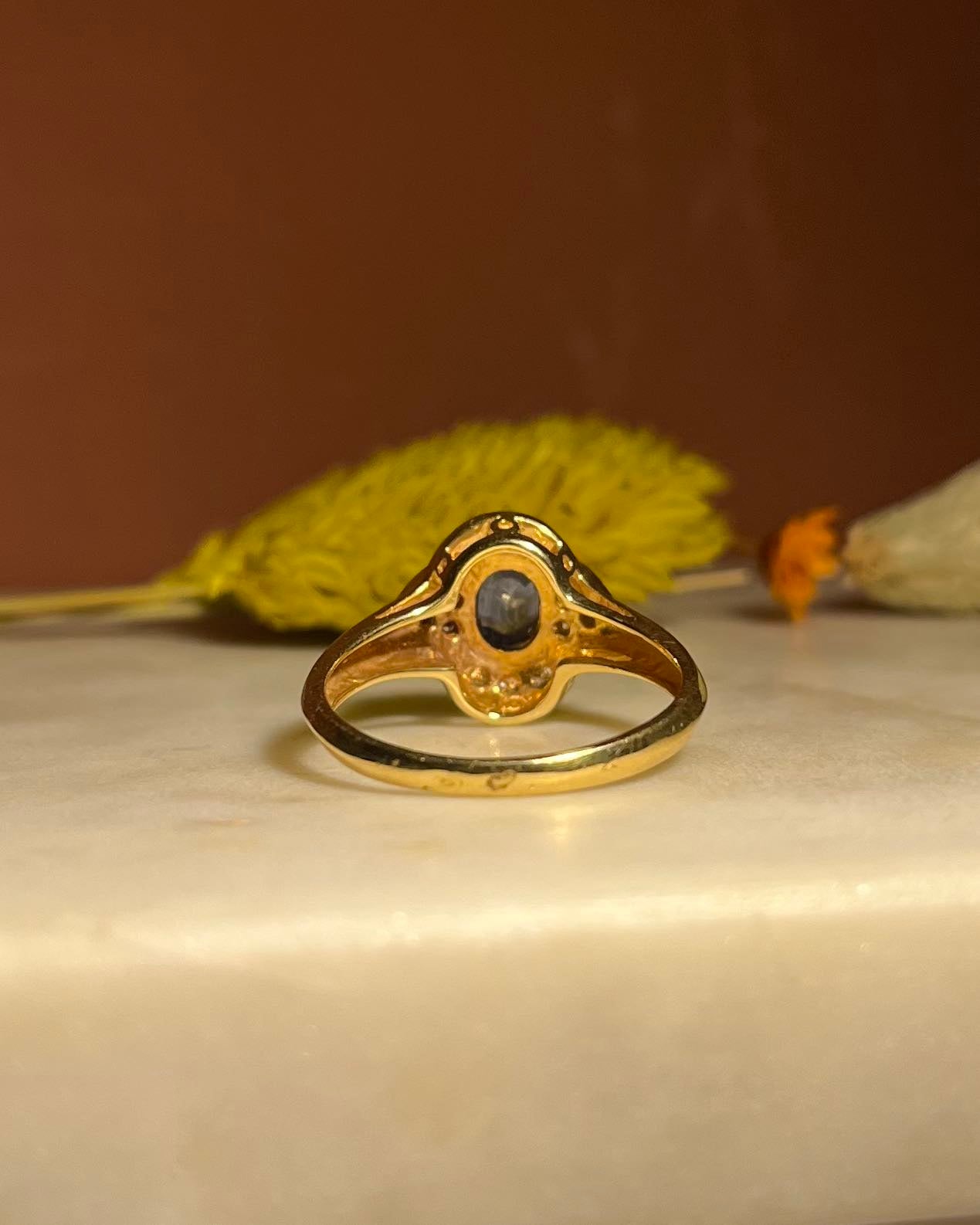 Bague Style Art-déco Saphir &amp; Diamants "Cléo"