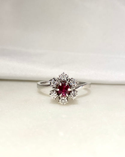 Bague Marguerite Rubis &amp; Diamants &quot;Nicole&quot;