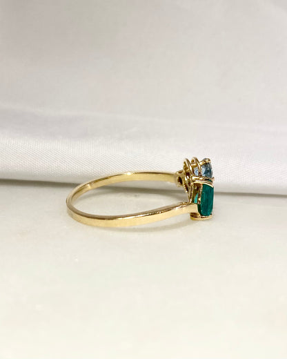 Bague Émeraude,Topaze &amp; Diamants &quot;Constellation&quot;