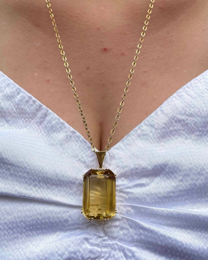 Pendentif Vintage Citrine 33 carats &quot;Alexis&quot;