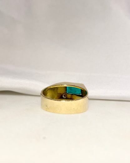 Bague Jonc Émeraude 1.10 carat &amp; Diamant &quot;Andrea&quot;