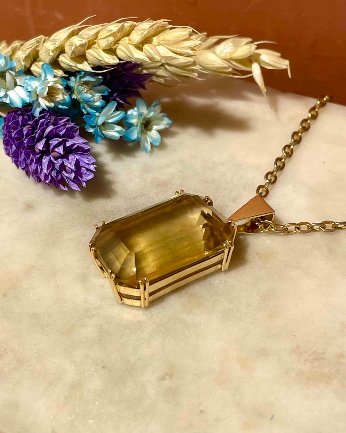 Pendentif Vintage Citrine 33 carats &quot;Alexis&quot;