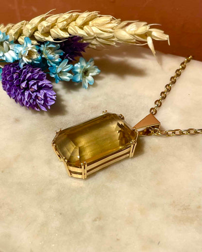 Pendentif Vintage Citrine 33 carats &quot;Alexis&quot;