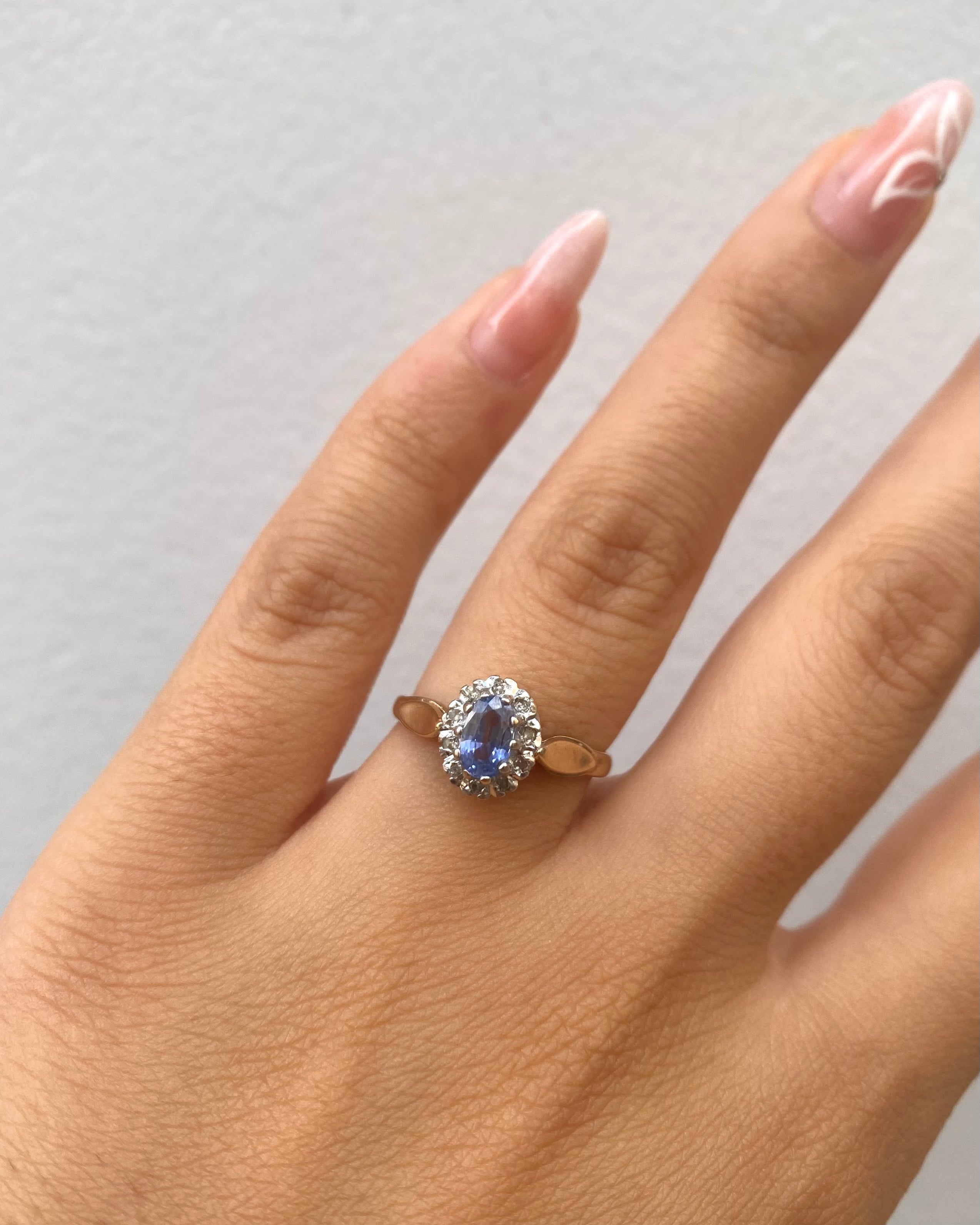 Bague Marguerite Saphir &amp; Diamants "Martha"