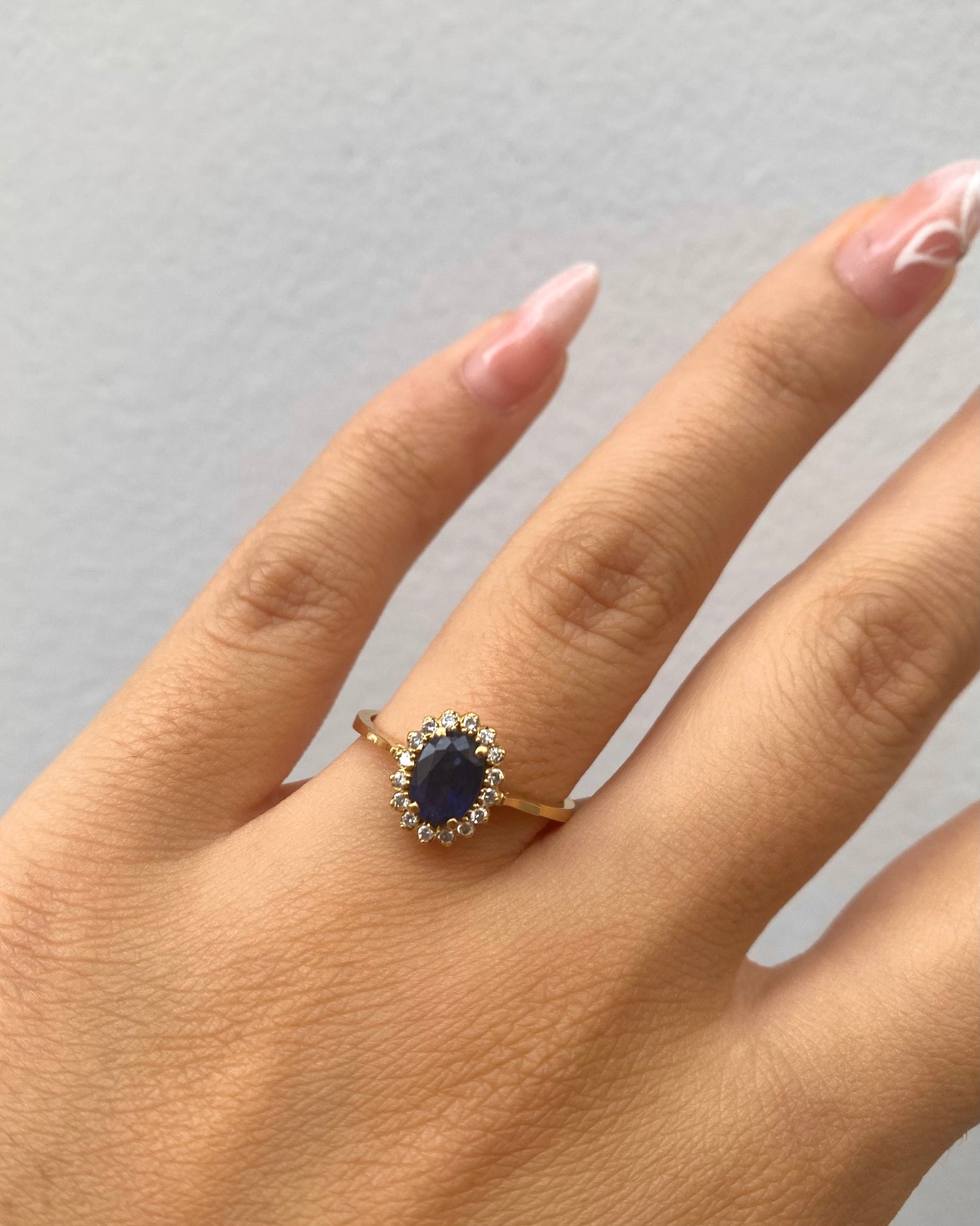 Bague Marguerite Saphir 1.30 carat &amp; Diamants &quot;Vivianne&quot;