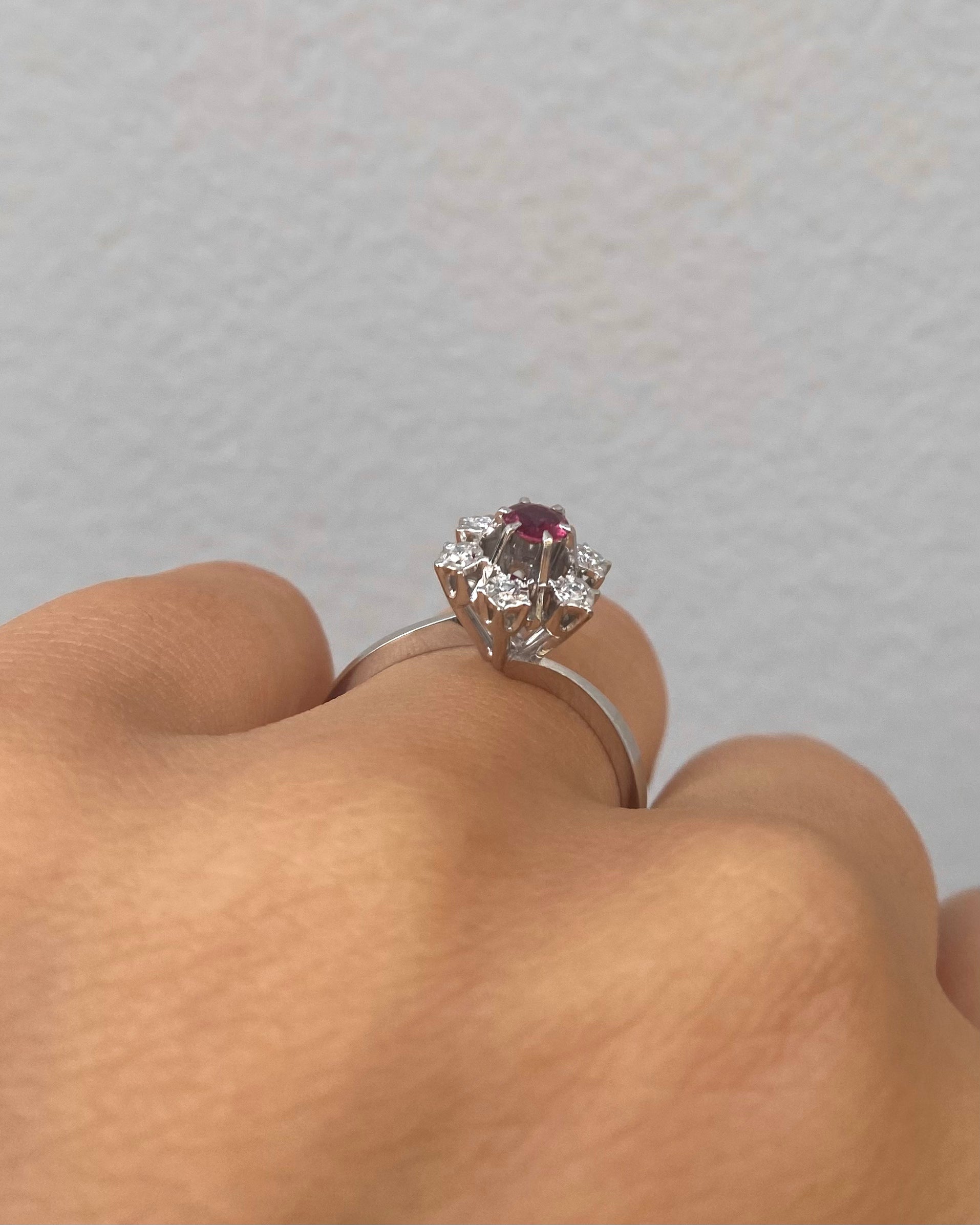 Bague Marguerite Rubis &amp; Diamants "Nicole"