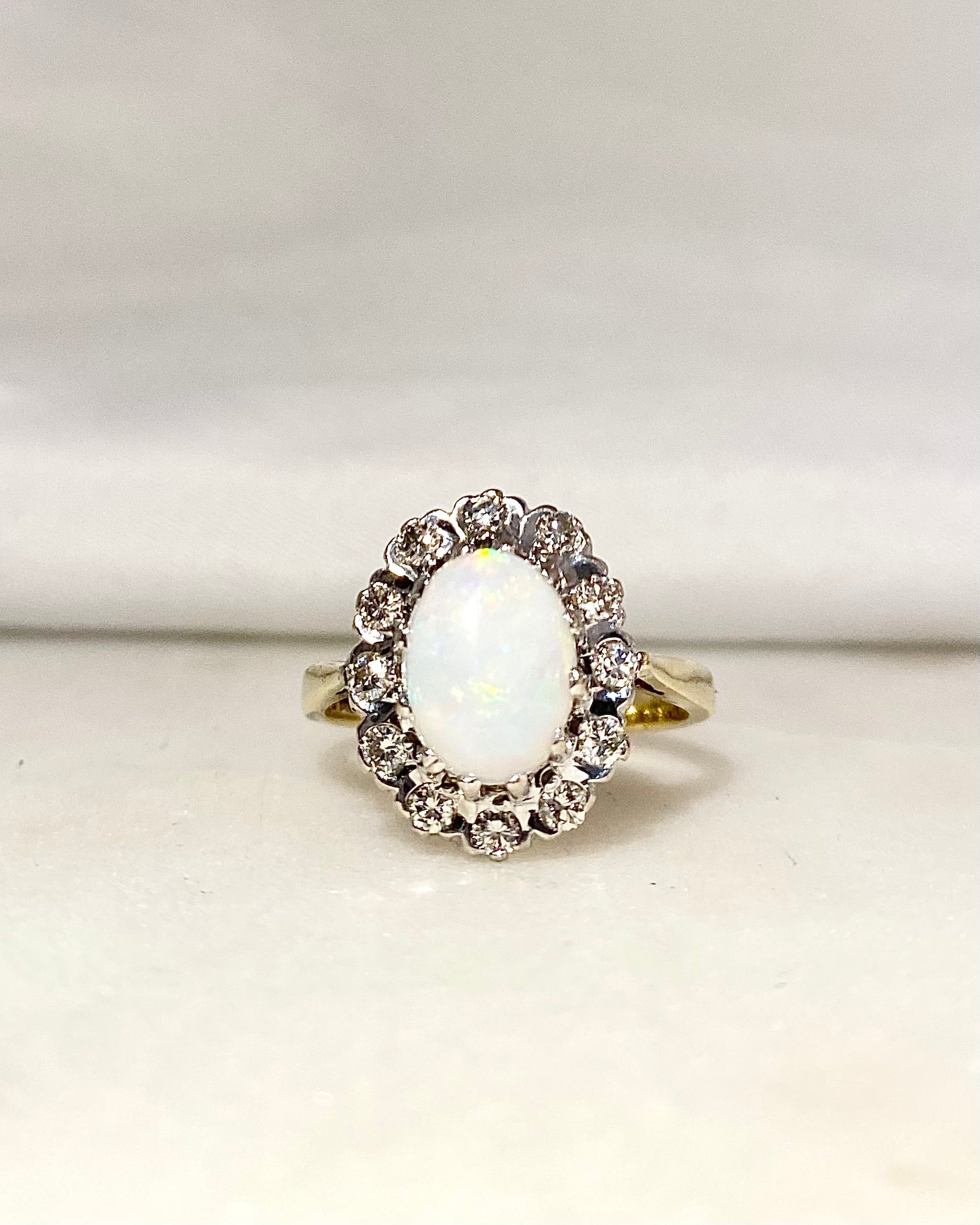 Bague Marguerite Opale 1.46 carat &amp; Diamants "Yara"