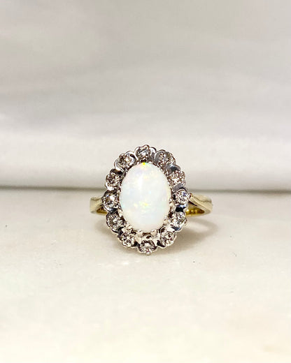 Bague Marguerite Opale 1.46 carat &amp; Diamants &quot;Yara&quot;