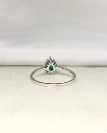 Bague Marguerite Emeraude 0.47 carat &amp; Diamants &quot;Aya&quot;