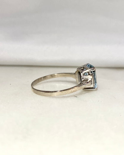 Bague Style Art-déco Aigue-marine 1.74 carat &amp; Diamants “Audile”