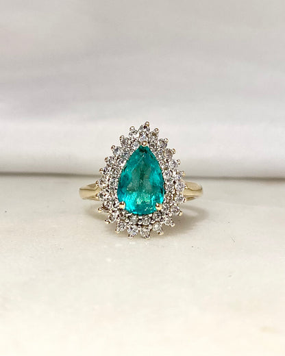 Bague Marguerite Émeraude 1.40 carat &amp; 42 Diamants &quot;Boyanna&quot;