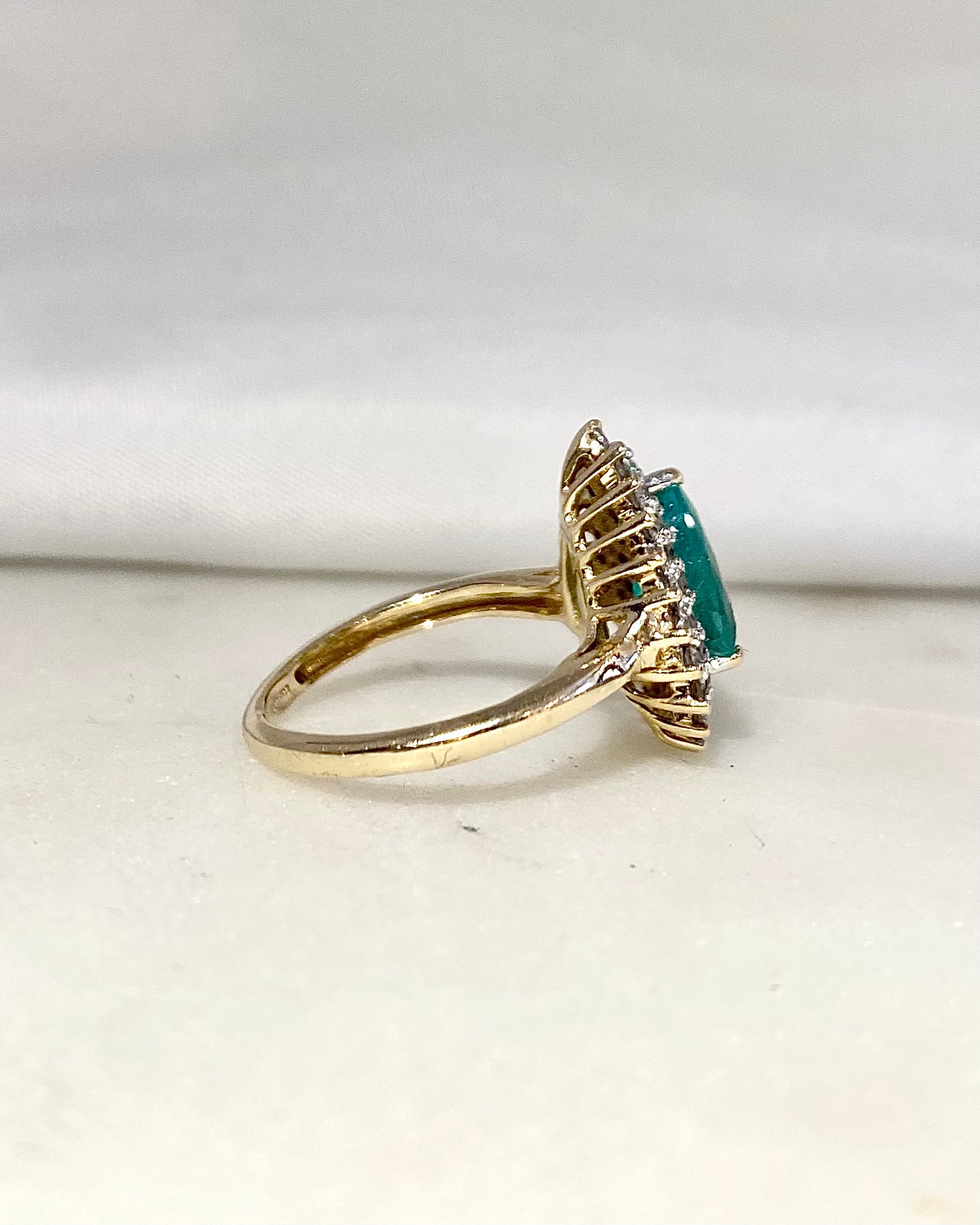 Marguerite Emerald Ring 1.40 carat &amp; 42 Diamonds "Boyanna"