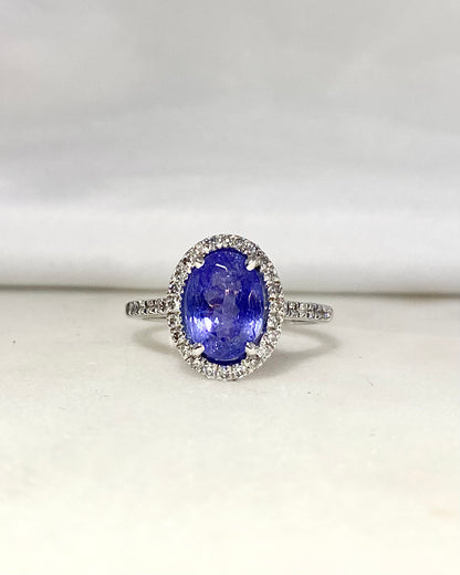 Bague Marguerite Tanzanite 2.60 carats &amp; 36 Diamants &quot;Zaelle&quot;