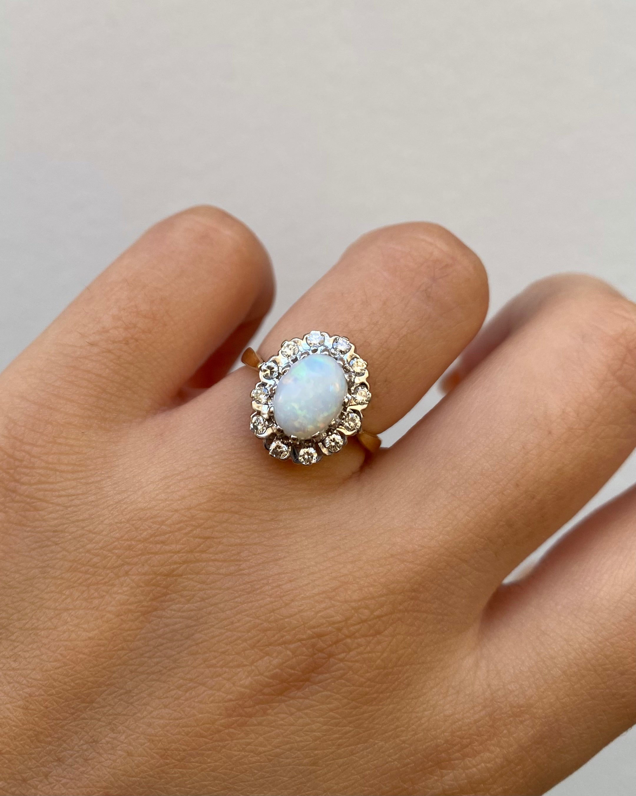 Bague Marguerite Opale 1.46 carat &amp; Diamants "Yara"