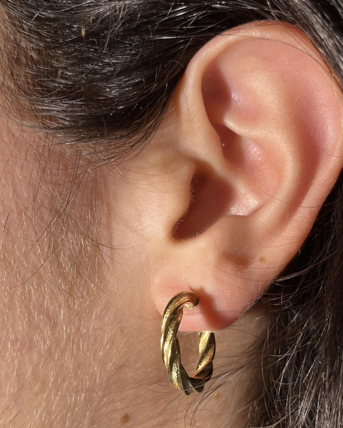 Pendientes de aro trenzados vintage de oro "Sophia"