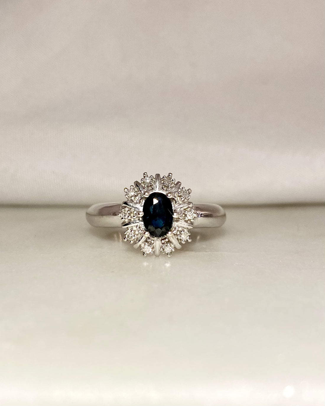 Bague Marguerite Saphir &amp; Diamants &quot;Clarisse&quot;