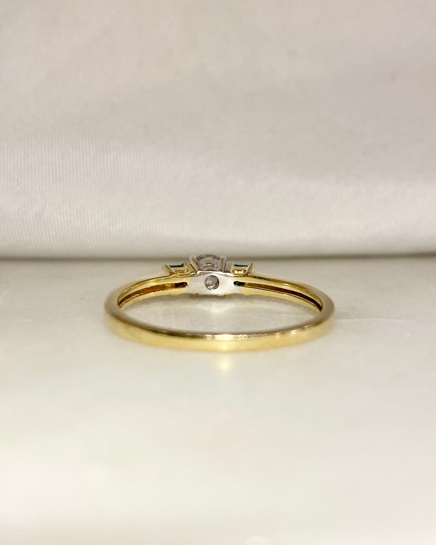 Bague Trilogie Diamant &amp; Émeraudes &quot;Naomie&quot;