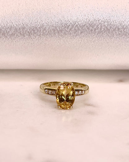 Trilogie Topaze Jaune 3.15 carats &amp; Diamants &quot;Isadora&quot;