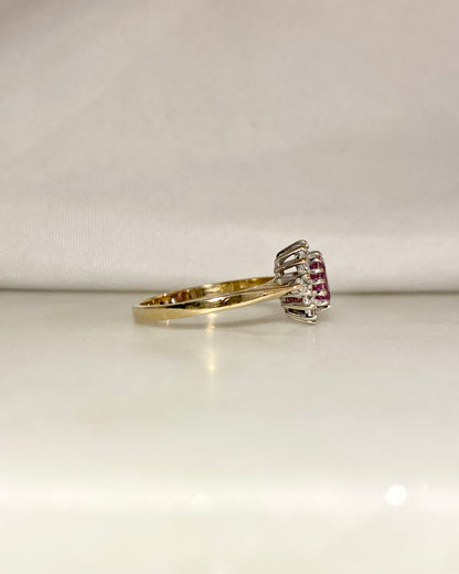 Bague Marguerite Saphir Rose &amp; Diamants &quot;Iona&quot;