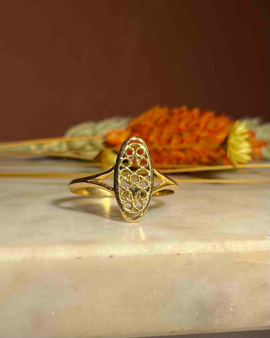 Bague Or jaune ajouré 18 carats &quot;Miléna&quot;