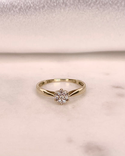 Bague Solitaire Fleur 7 Diamants &quot;Gwendy&quot;