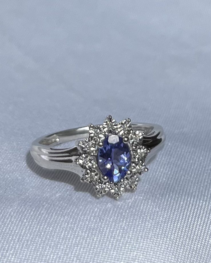 Bague Marguerite Tanzanite &amp; diamants &quot;Mia&quot;
