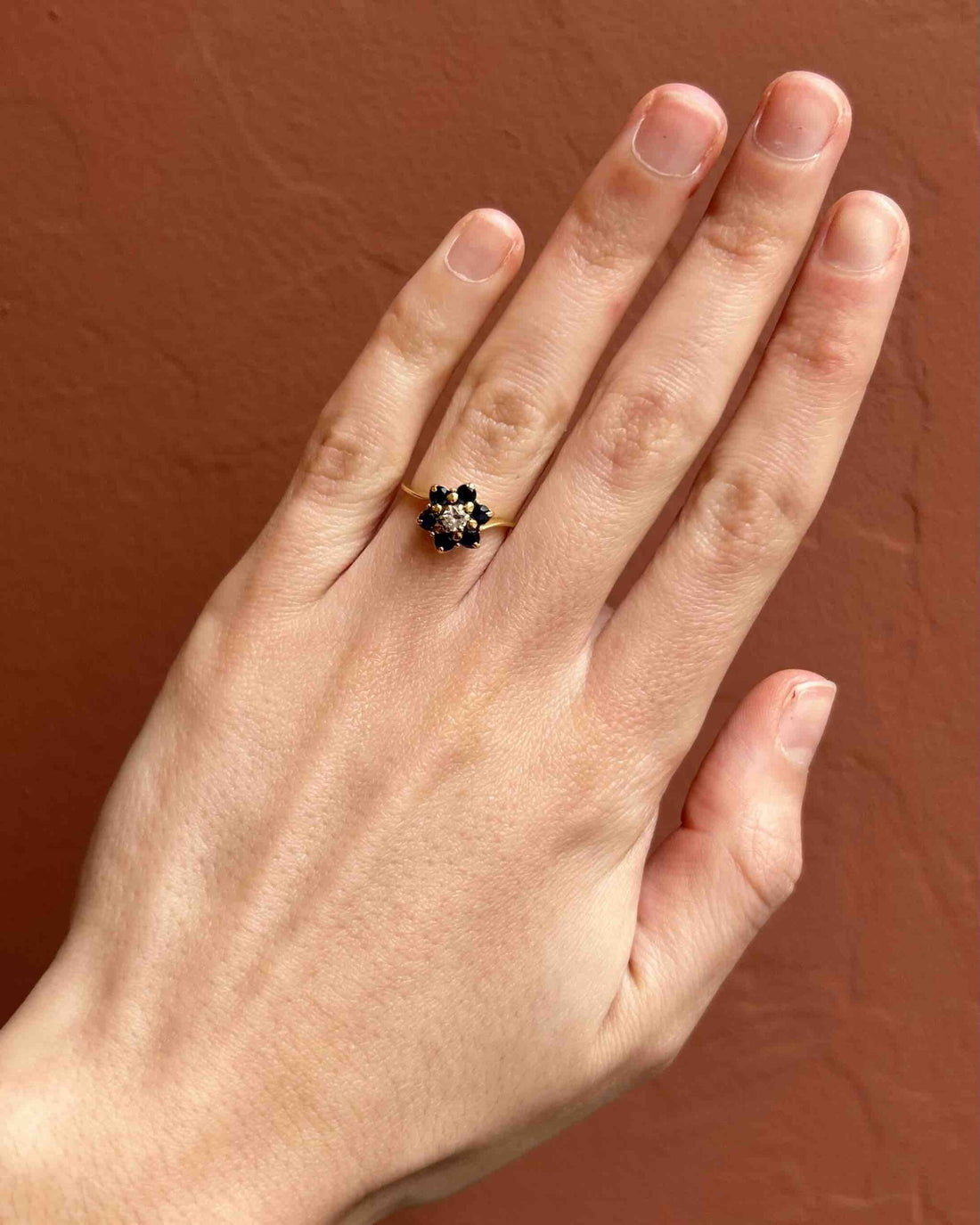 Bague Marguerite Saphirs &amp; Diamant &quot;Dalya&quot;