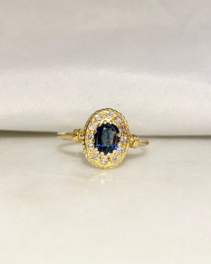 Bague Style Art Déco Saphir &amp; Diamants &quot;Armelle&quot;