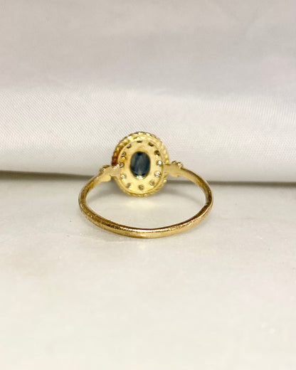 Bague Style Art Déco Saphir &amp; Diamants &quot;Armelle&quot;