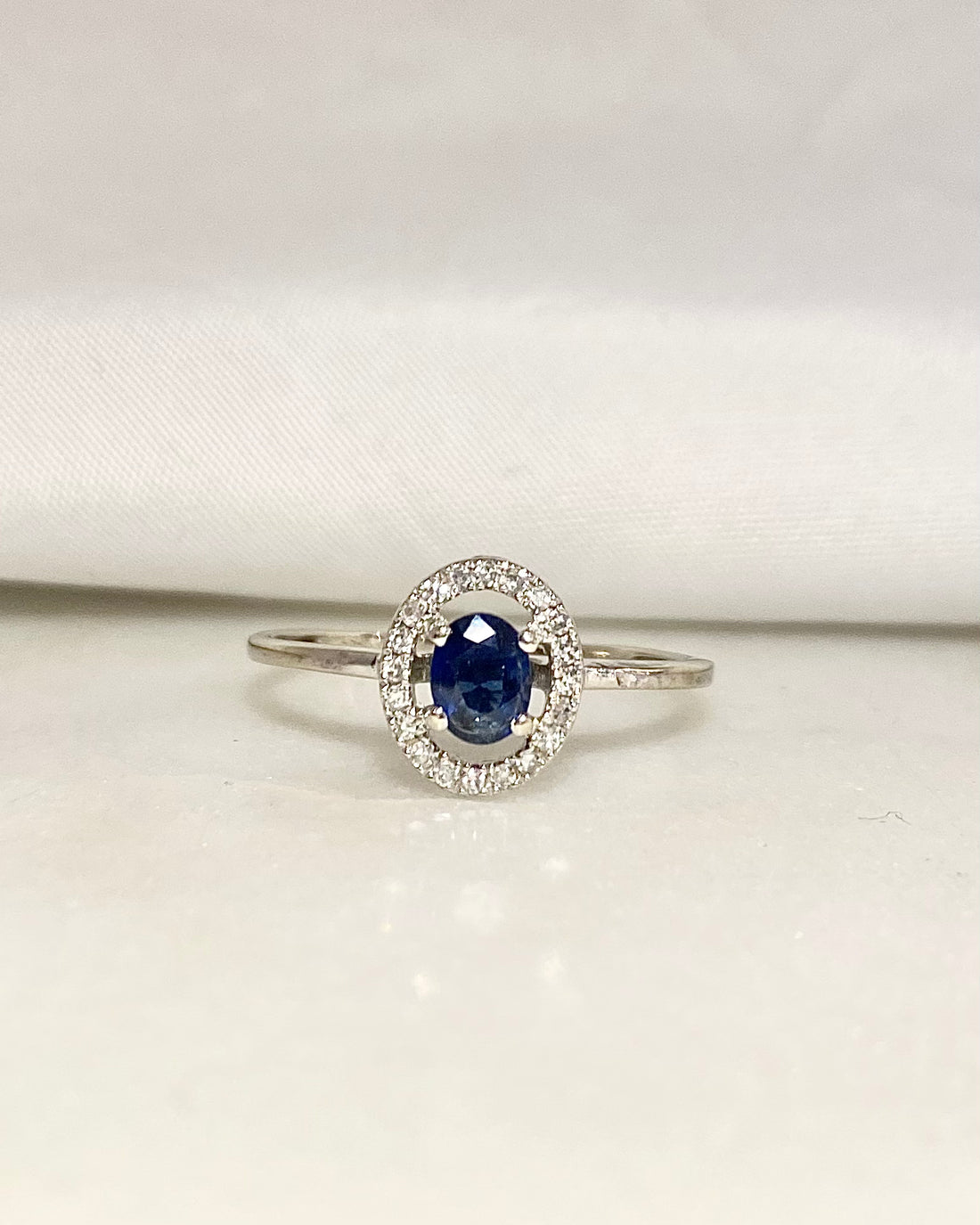 Bague Marguerite Saphir &amp; Diamants&quot;Theresa&quot;
