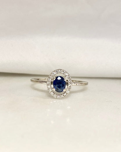 Bague Marguerite Saphir &amp; Diamants&quot;Theresa&quot;