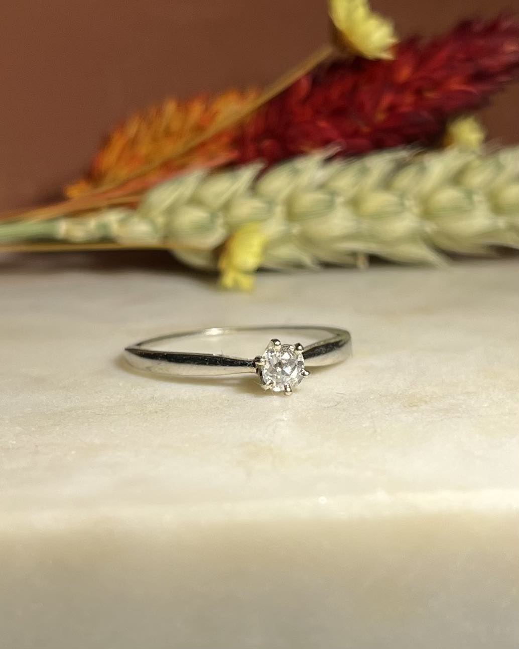 Bague solitaire diamant Vintage "Idylle"