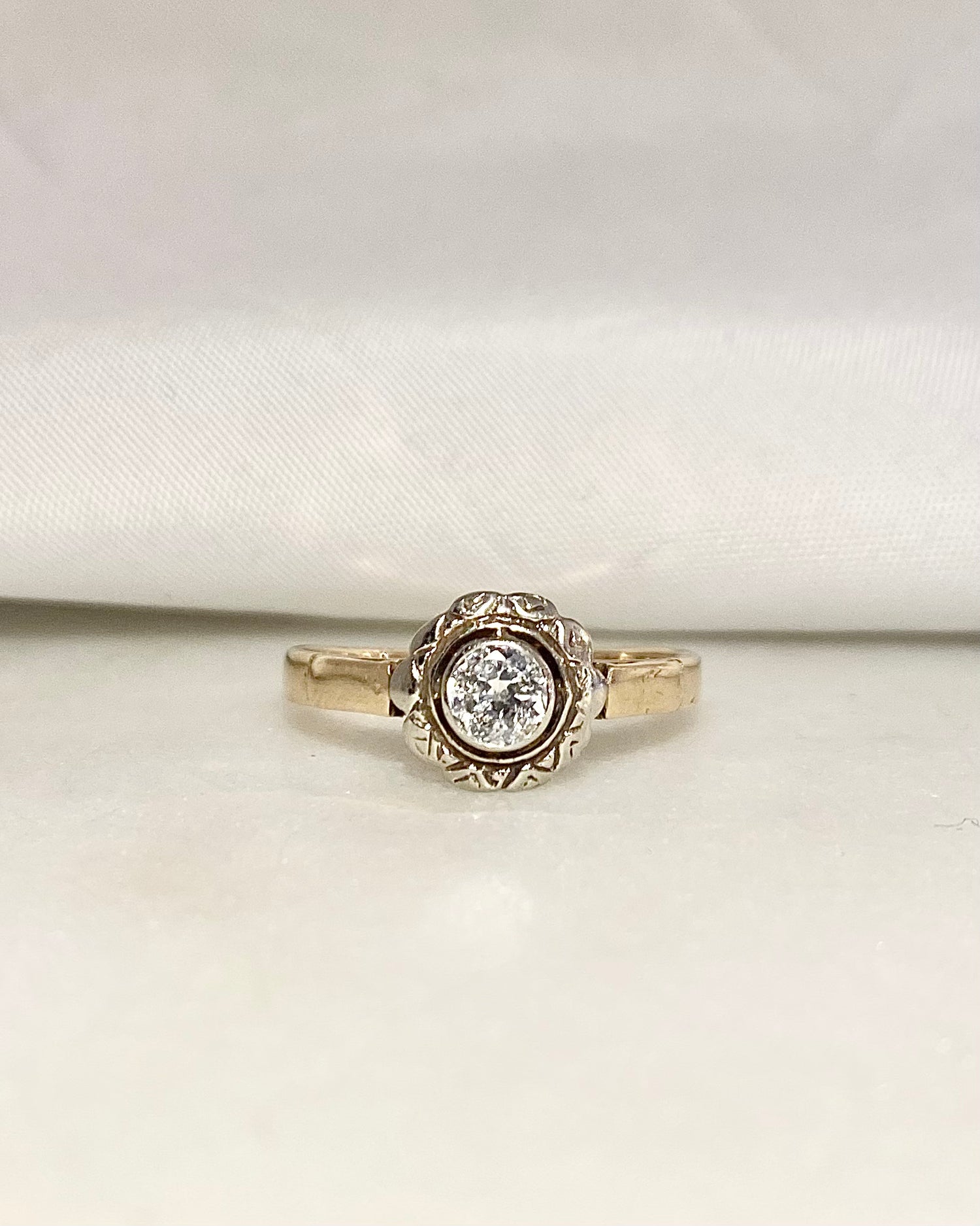 Bague Art Déco Diamant 0.23 carat &quot;Théa&quot;