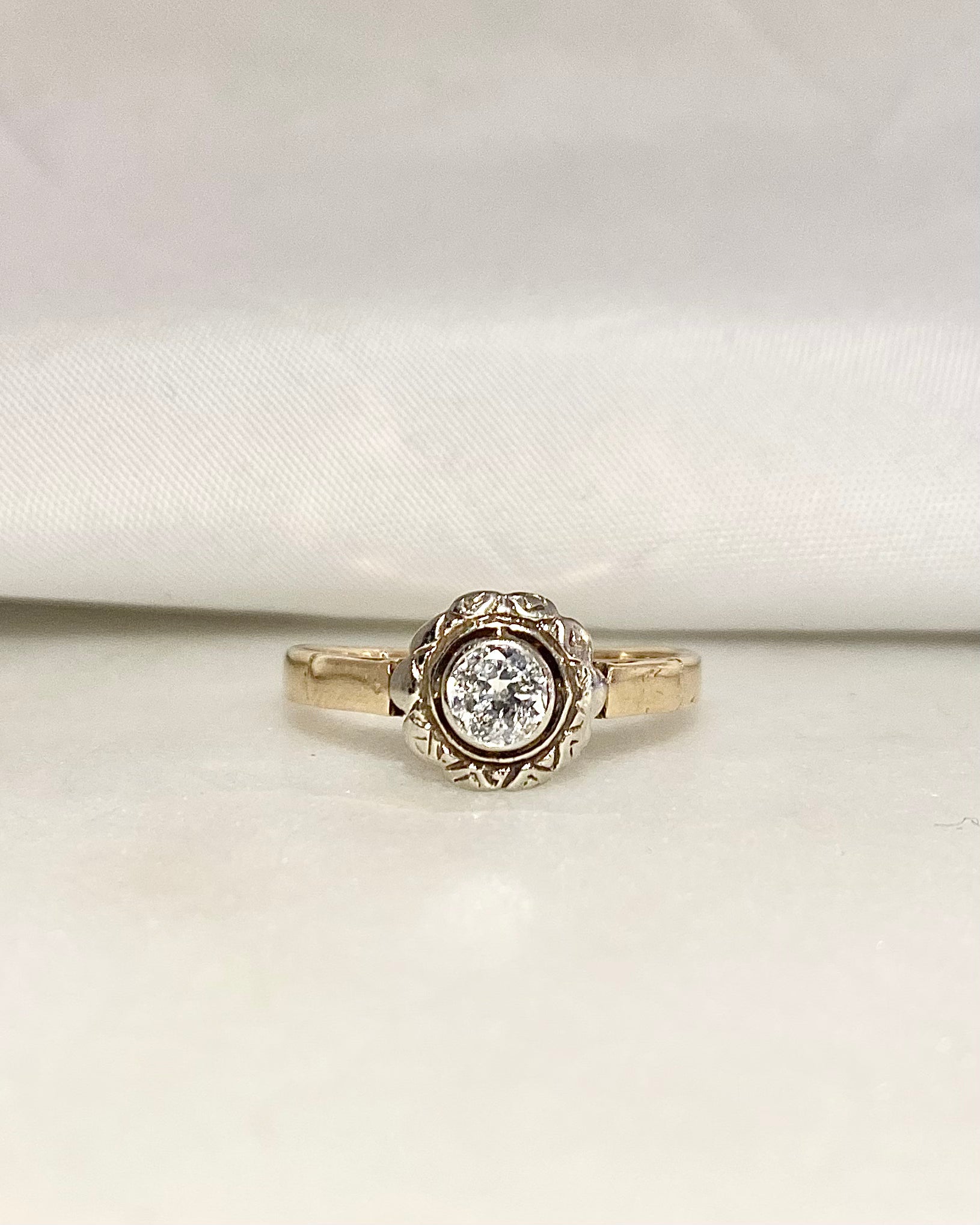 Bague Art Déco Diamant 0.23 carat &quot;Théa&quot;