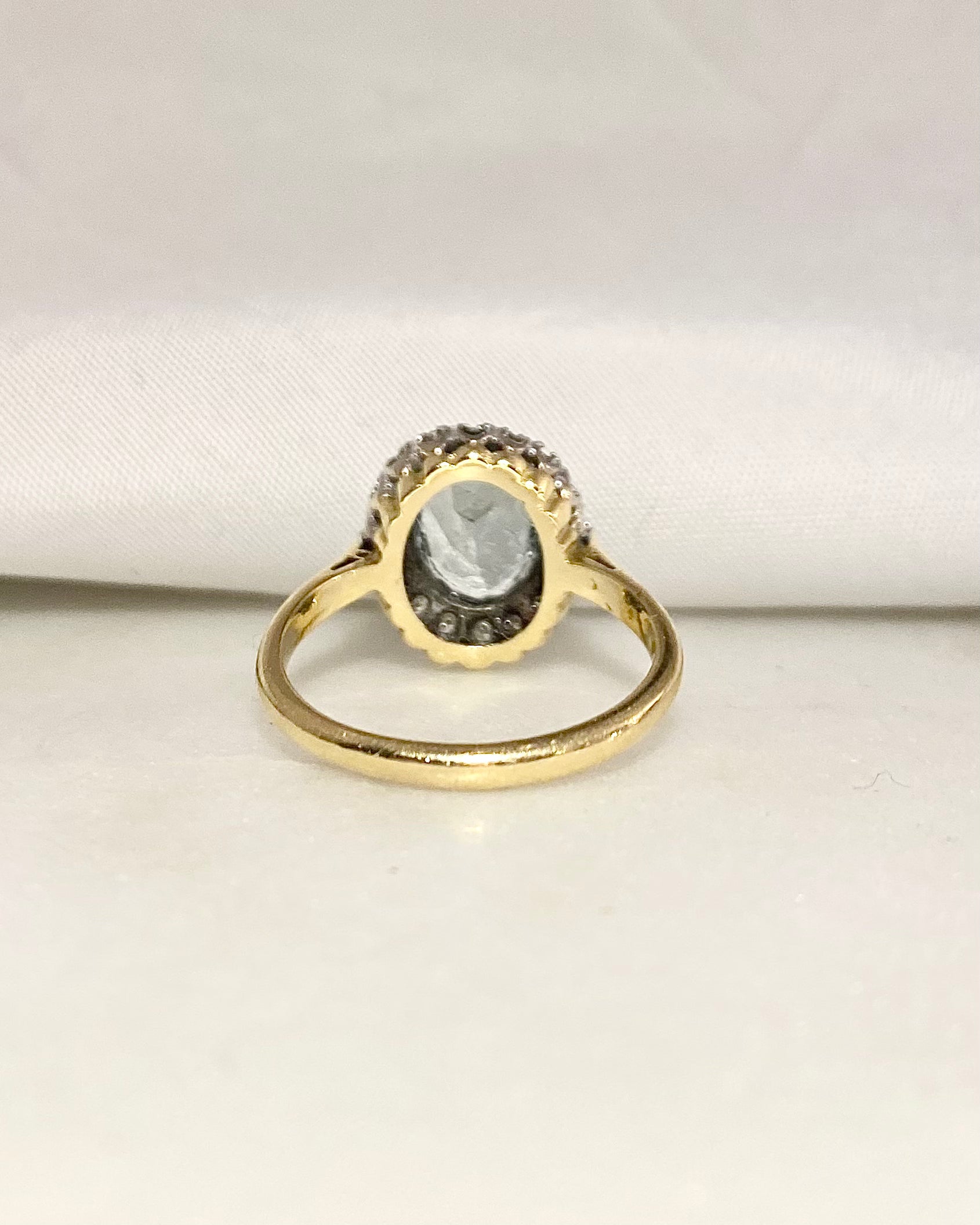 Bague Marguerite Aigue-Marine 1.73 carat &amp; Diamants &quot;Alana&quot;