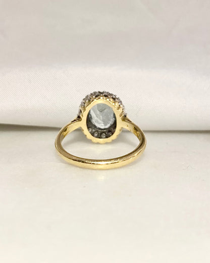Bague Marguerite Aigue-Marine 1.73 carat &amp; Diamants &quot;Alana&quot;