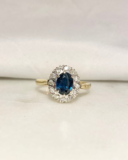 Bague Marguerite Saphir 0.90 carat &amp; Diamants &quot;Sofia&quot;