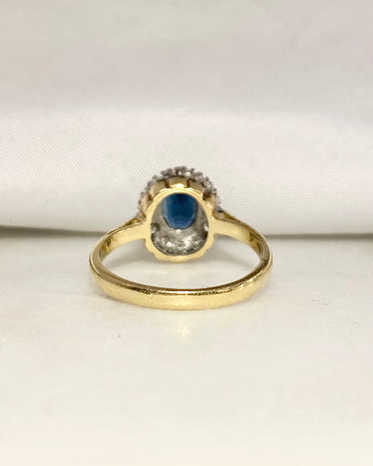 Bague Marguerite Saphir 0.90 carat &amp; Diamants &quot;Sofia&quot;